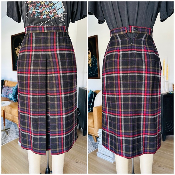 Vintage 70’s/80’s Plaid Wool Skirt Suit Set - Picture 11 of 15